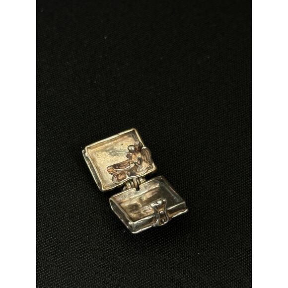 925 Silver Vintage Pop Up Bible Holy Book Charm Pendant - Picture 7 of 10